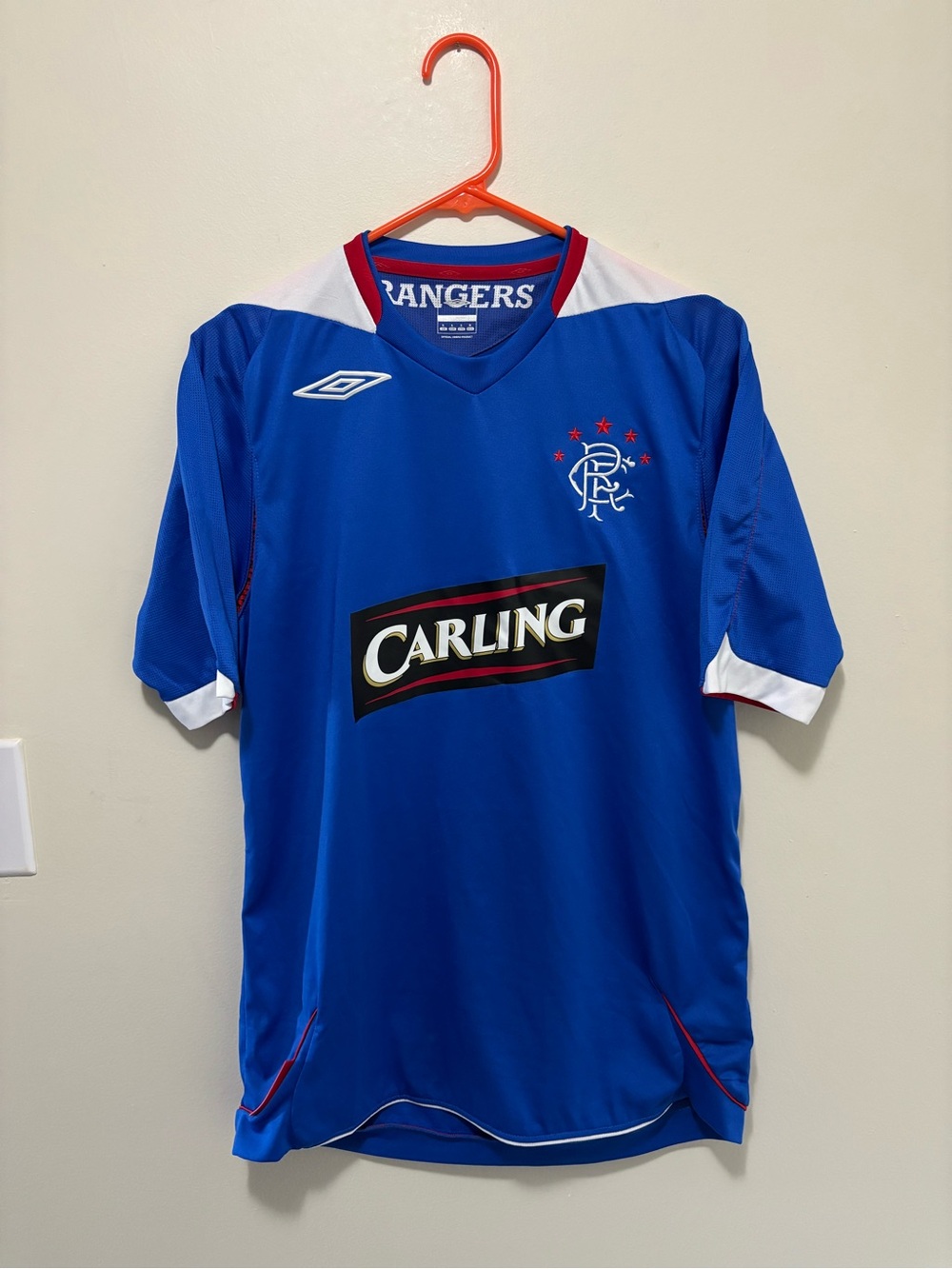 2006–2007 Glasgow Rangers Home Football Shirt (Umbro / Carling)